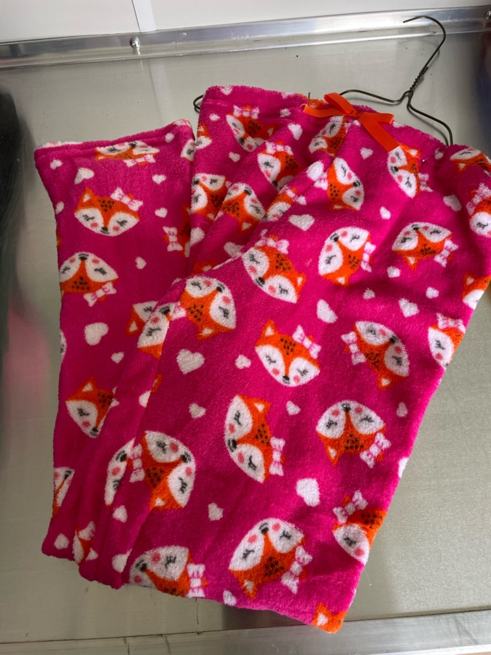 Bobbie Brooks Bright Pink Fox Fleece Pajama Bottoms